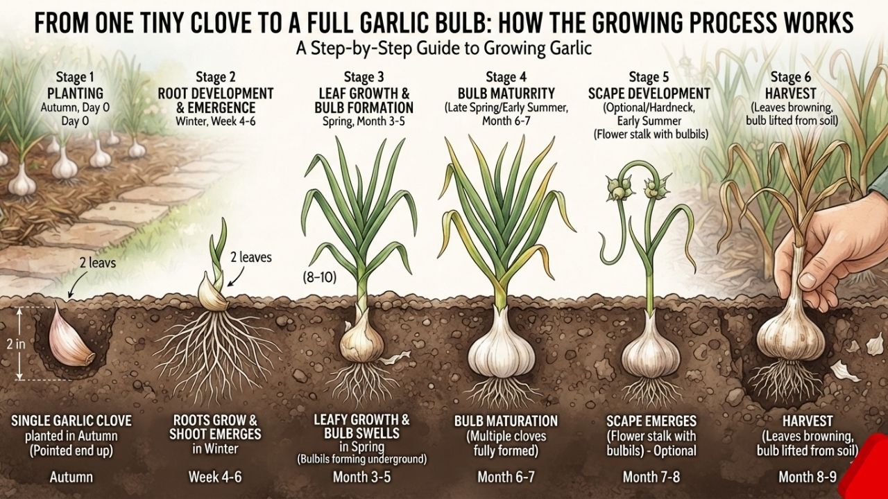 From One Tiny Clove to a Full Garlic Bulb